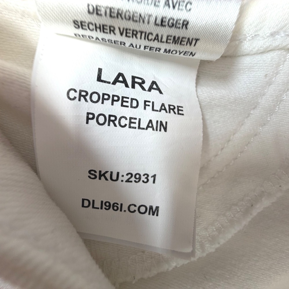 DL1961 Lara Cropped Flare Jeans – White Porcelain – Size 25 - Picture 7 of 12
